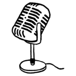 dessin d'un micro de podcast